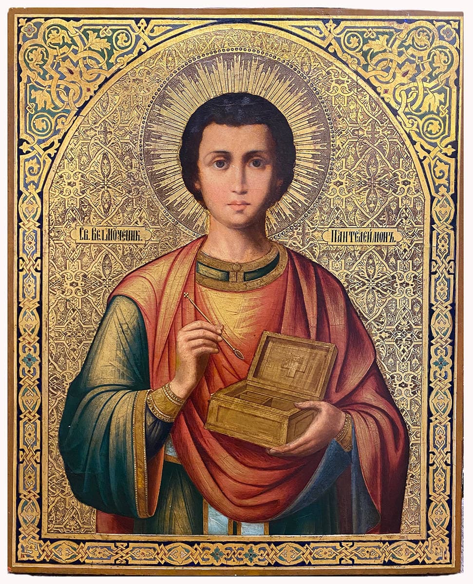 Старинная икона “Святой великомученик Пантелеймон”