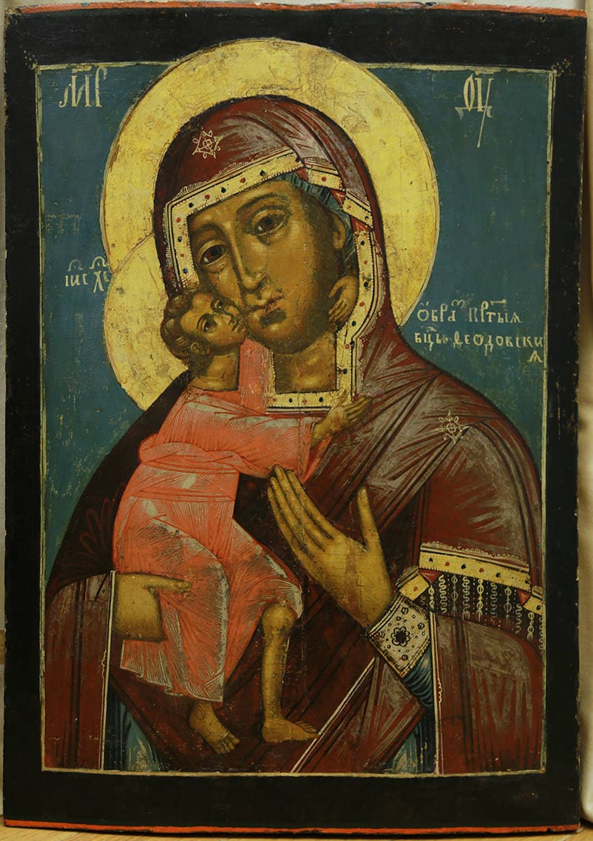 Старинная икона “Пресвятая Богородица Феодоровская”