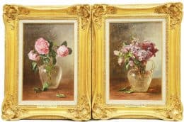 Парные натюрморты "Пионы" и "Сирень"
