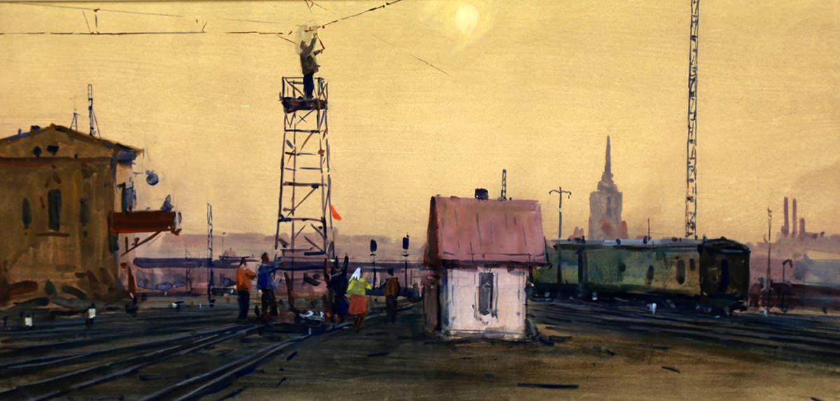 Железная дорога на окраине Москвы