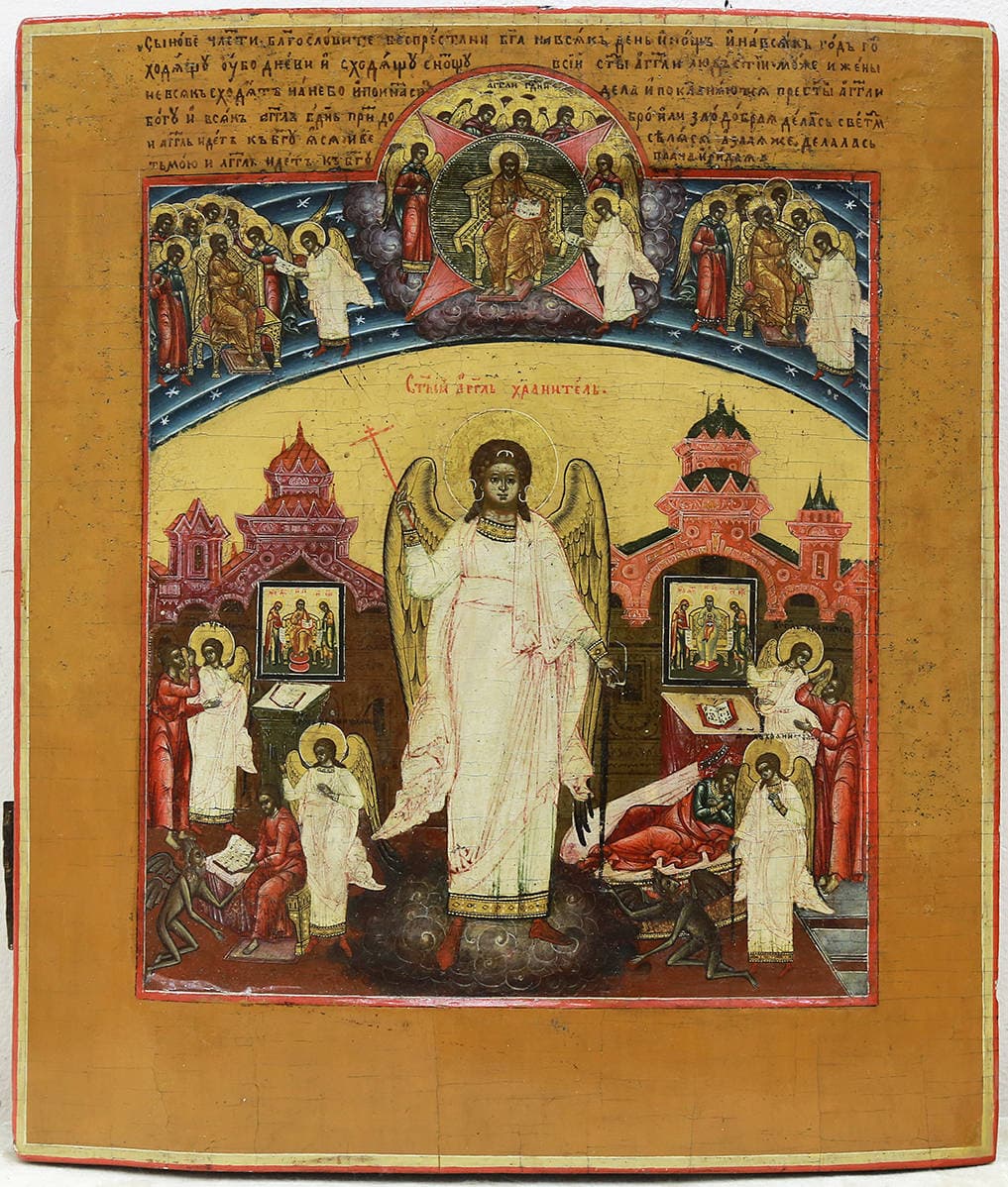 Старинная икона “Святой Ангел Хранитель”