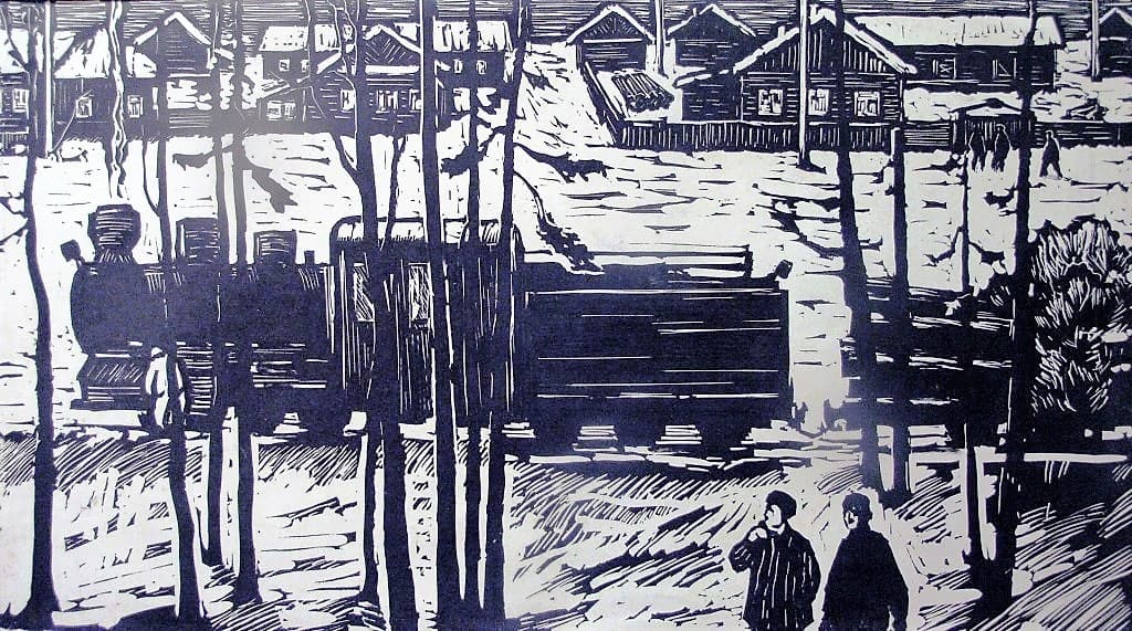 Утро лесного поселка