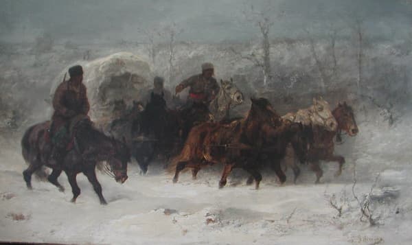 Казаки на снегу