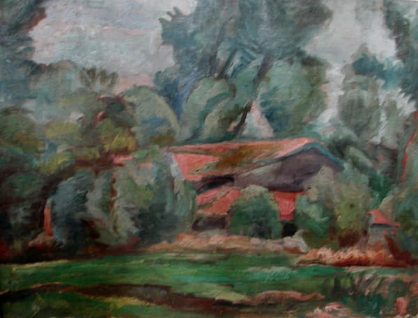 Пейзаж с красными крышами