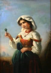 Девушка в белом чепце