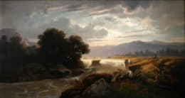 Вид горной реки с порогами