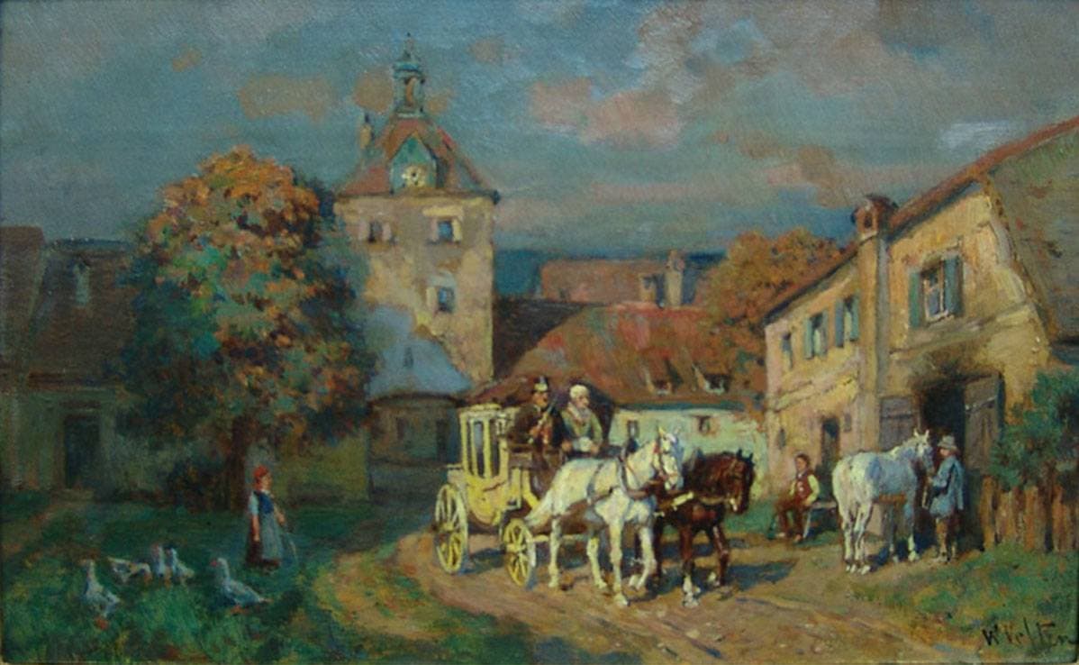 Карета у городских ворот