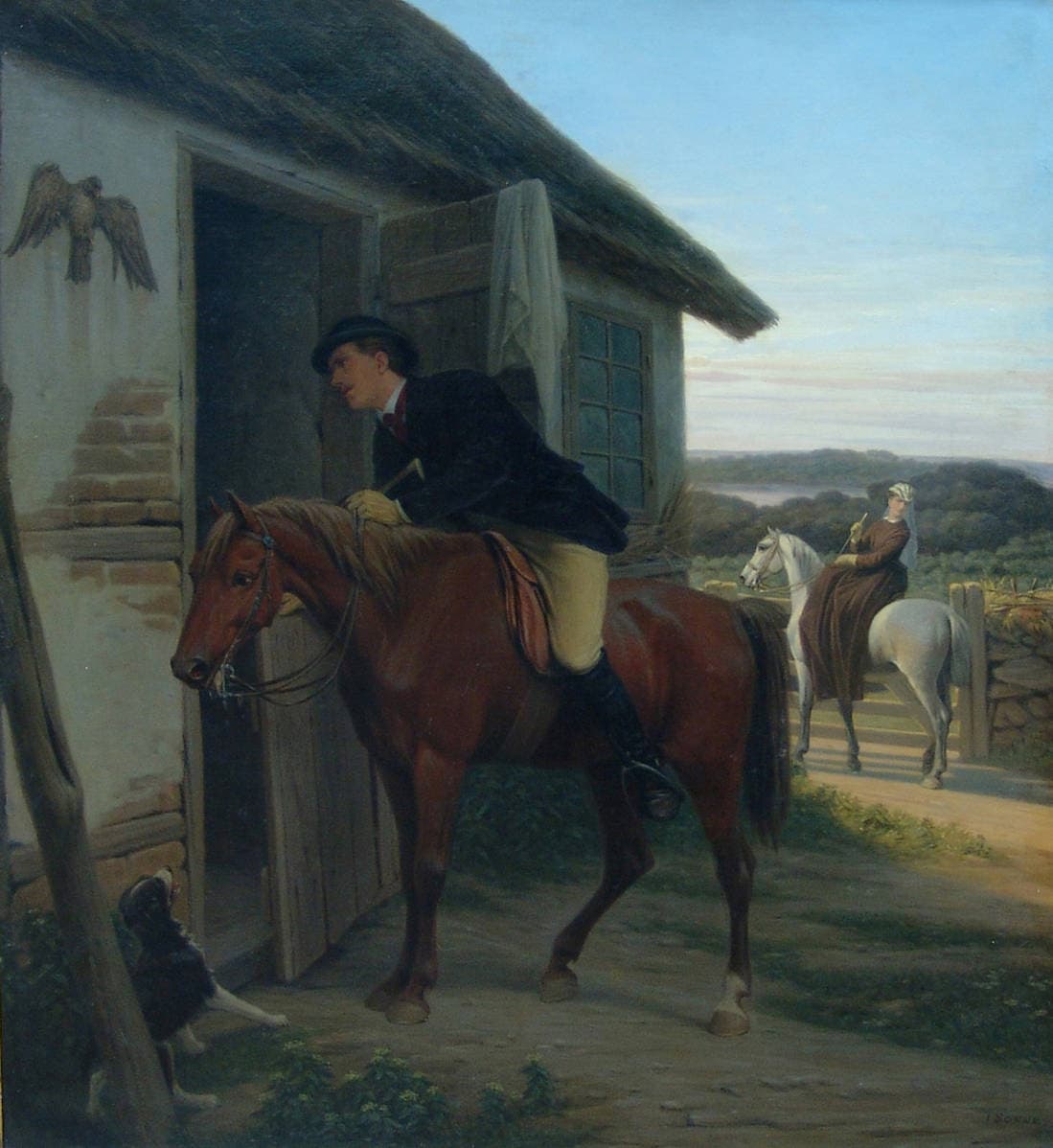 Всадник у крестьянского дома