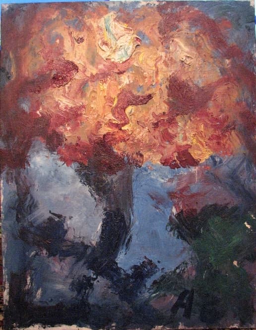 Букет в синей вазе