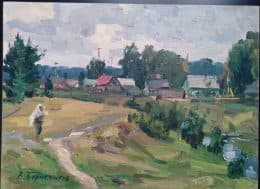 Пасмурно.Рыбак.