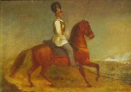 Скачущий русский офицер кирасийского полка