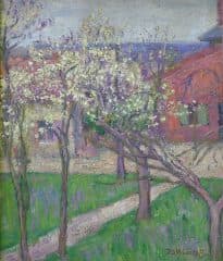 Цветущие молодые деревья