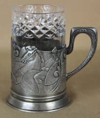 Подстаканник серебряный "Русские богатыри"