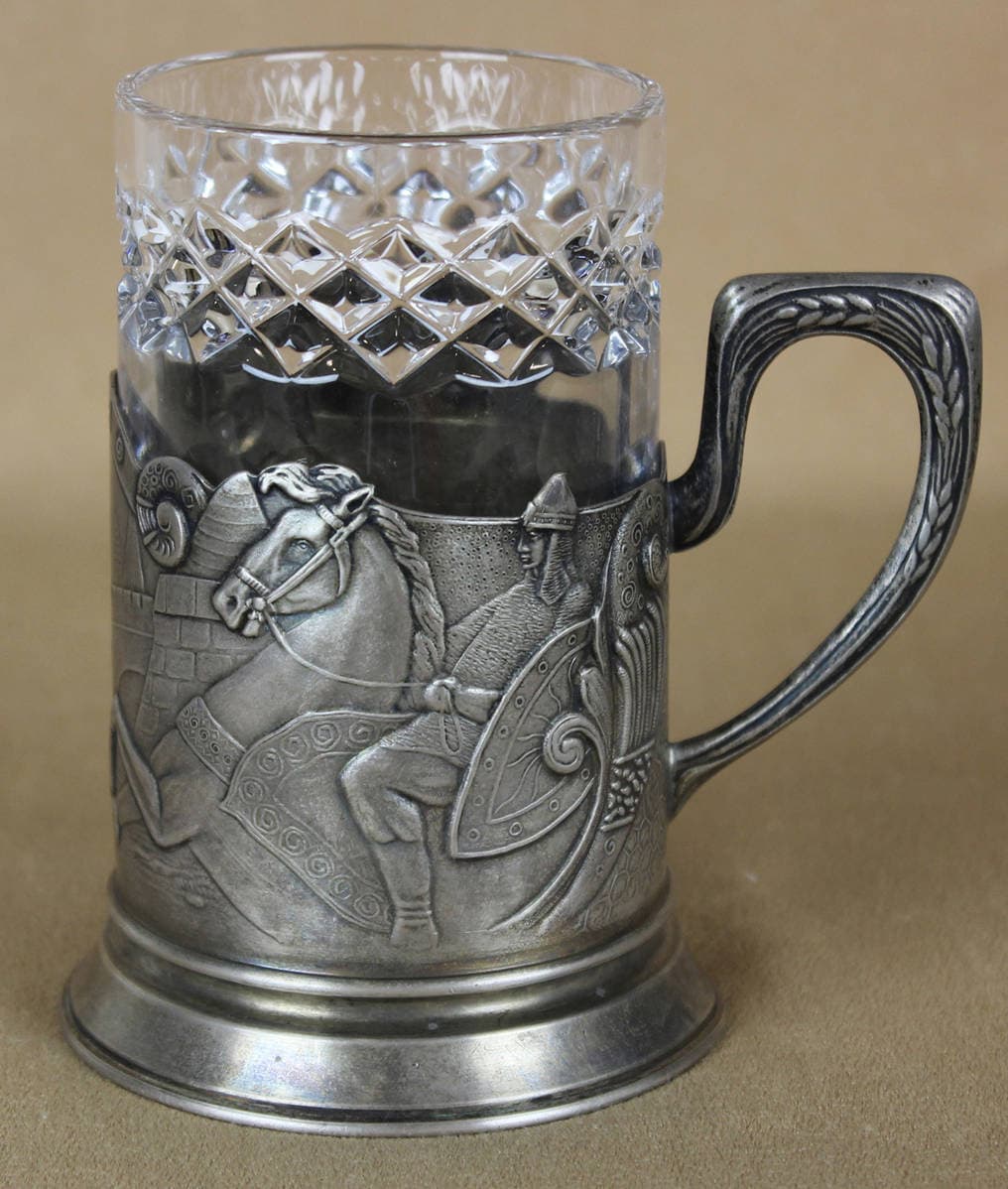 Подстаканник серебряный “Русские богатыри”