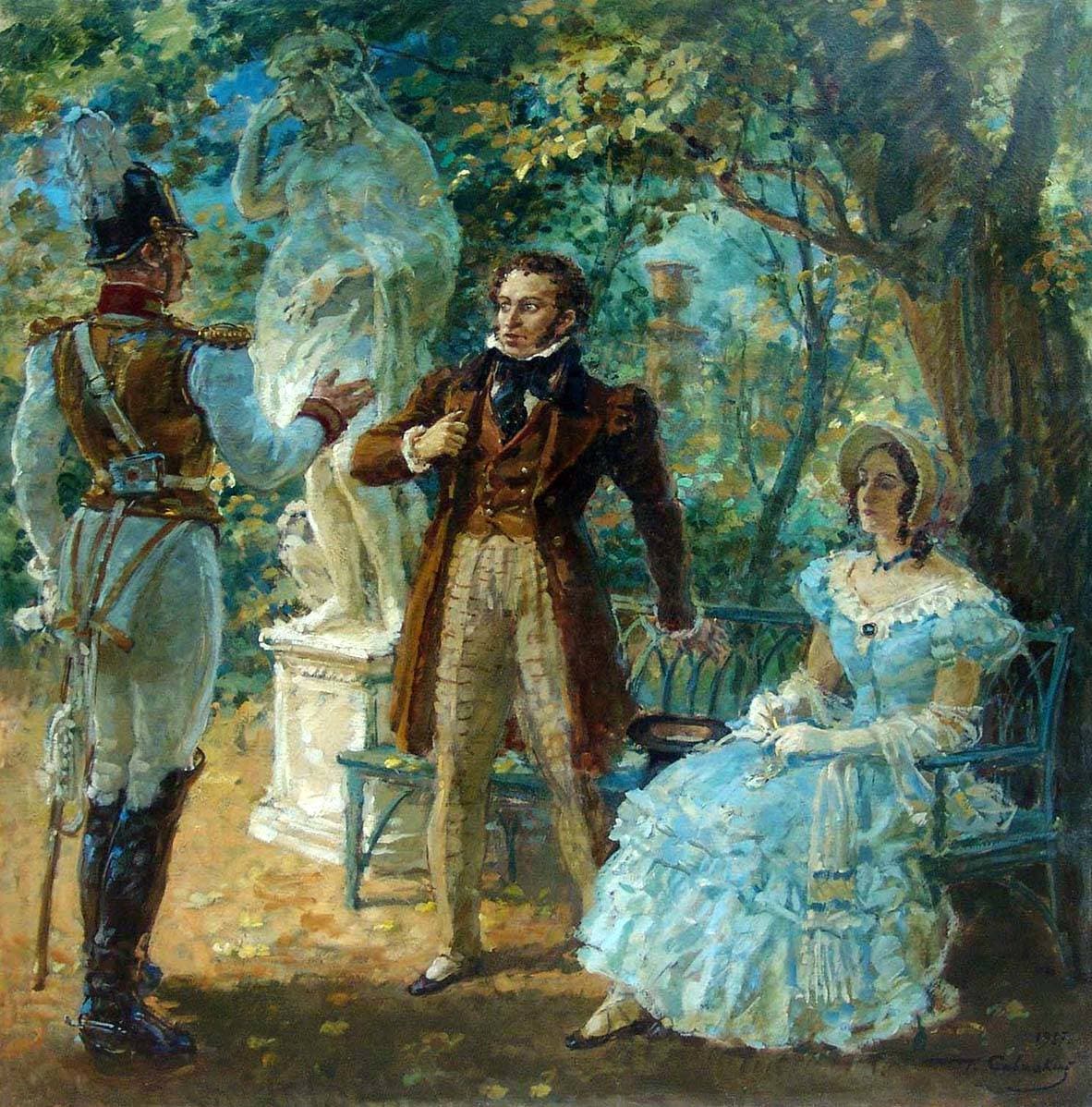 Встреча Пушкина с Дантесом в Летнем Саду