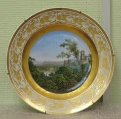 Тарелка декоративная - "Замок на реке Рейн"