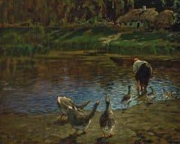 Пейзаж с гусями