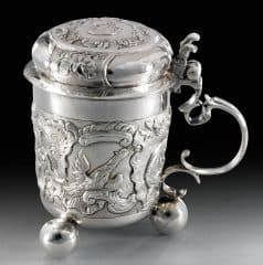 Серебряная пивная кружка