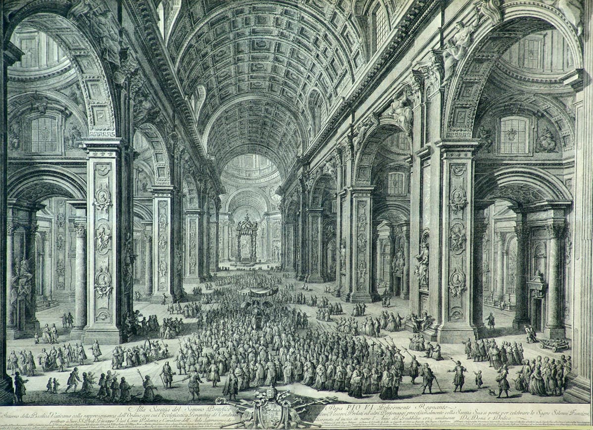Процессия папы Пия VI в интерьере собора Святого Петра