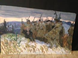 Партизаны прощаются с павшим товарищем
