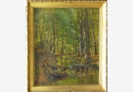 Лесной пейзаж с ручьем