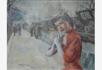 Жанетт у книжных киосков в Париже