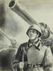 Эскиз обложки журнала "Советский воин"