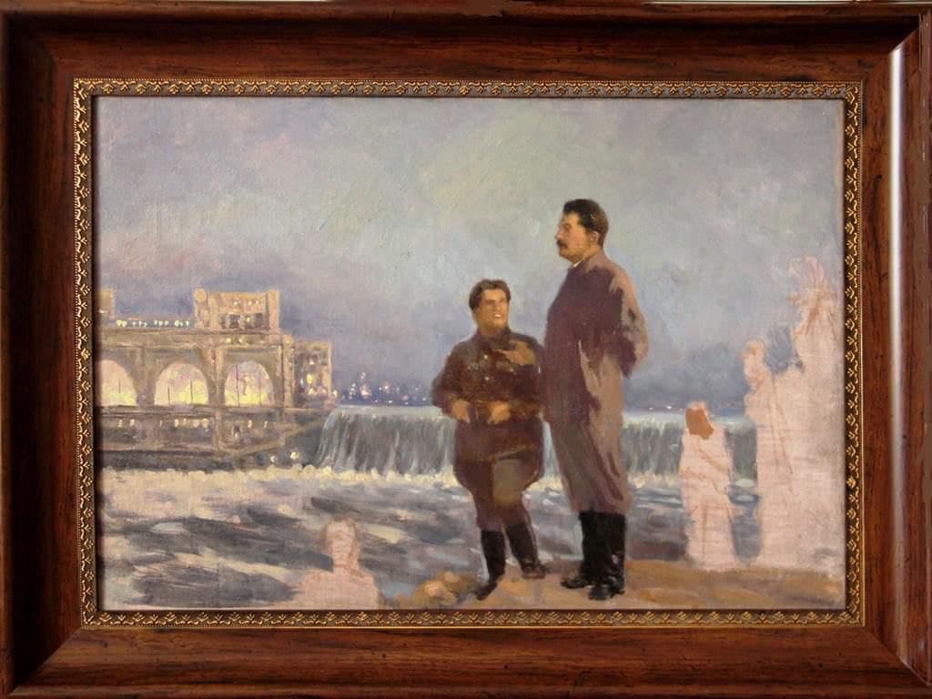 Сталин и Киров на Волховстрое