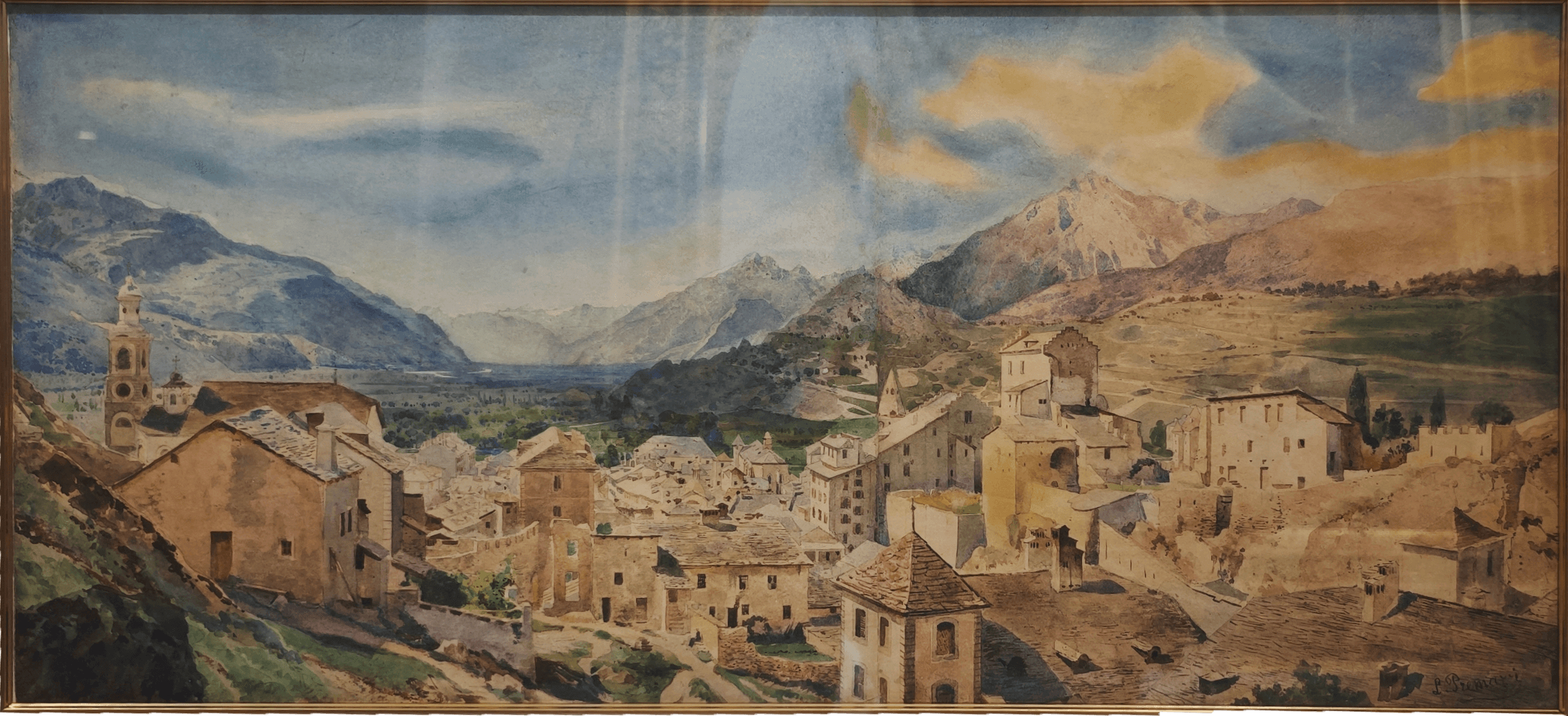 Вид города в Альпах