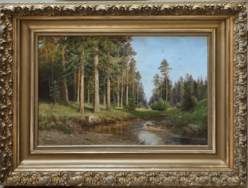 Сосны у реки. Солнечный день