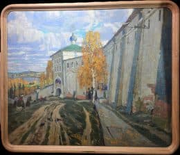 Вид на Никольскую надвратную церковь Трифонова монастыря в Вятке