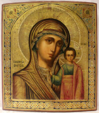 Антикварная икона «Богоматерь Казанская»
