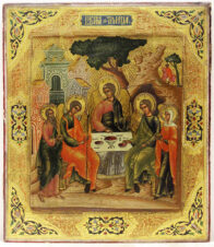 Антикварная икона «Троица Ветхозаветная (Гостеприимство Авраама)»