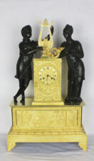 Старинные каминные часы с боем в стиле ампир «Орфей и Эвридика «