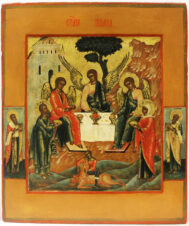 Старинная икона «Троица (Гостеприимство Авраама)»