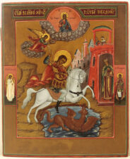 Старинная икона «Святой великомученик Георгий Победоносец»