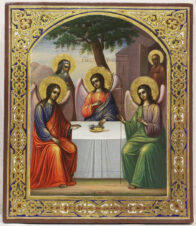 Старинная икона «Святая Троица» (Ветхозаветная)
