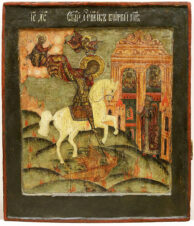 Старинная икона «Святой мученик Георгий Победоносец»