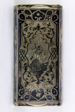 Серебряный антикварный портсигар с чернью с видами Санкт-Петербурга