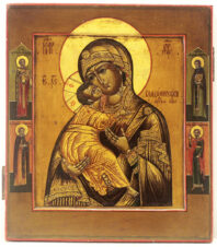 Старинная икона Божья Матерь «Владимирская»