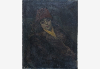 Портрет Фриды в красной шляпке