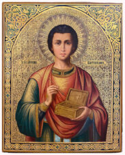 Старинная икона «Святой великомученик Пантелеймон»