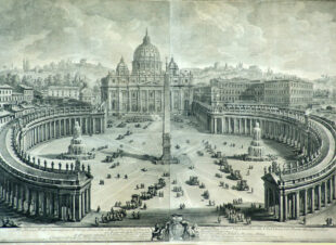 Главный вид на собор и площадь Святого Петра в Ватикане