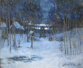 Таинственная зима (зимний вечер на краю села)