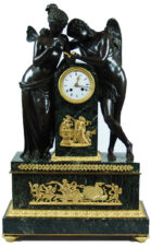 Старинные каминные часы с боем «Амур и Психея»