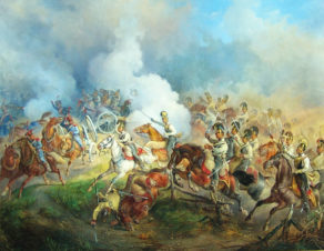 Эпизод из антинаполеоновской кампании 1813-1814 гг. Преследование австрийскими кирасирами французских артиллеристов