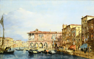 Венецианский пейзаж с Малой лоджией рыбного рынка в Риальто