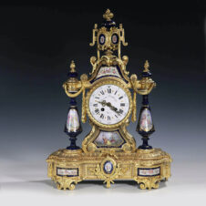 Консольные (каминные) часы в стиле неоклассицизм с фарфором