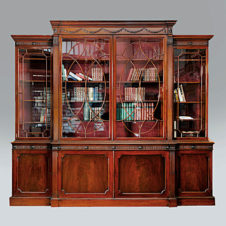 Английский шкаф-библиотека из красного дерева